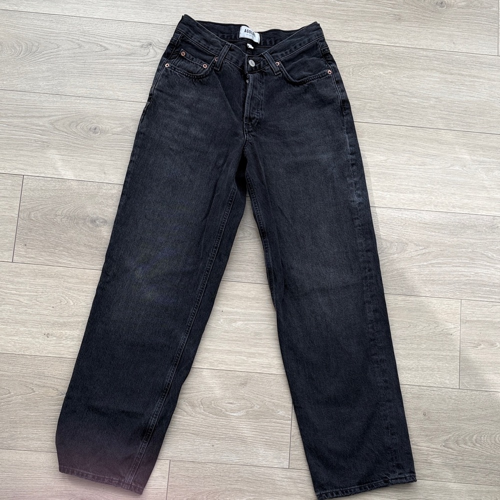 Agolde Black Straight Leg Jeans